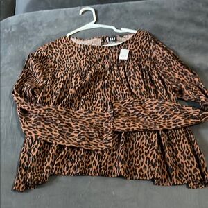 GAP Animal Print Long Sleeve Top